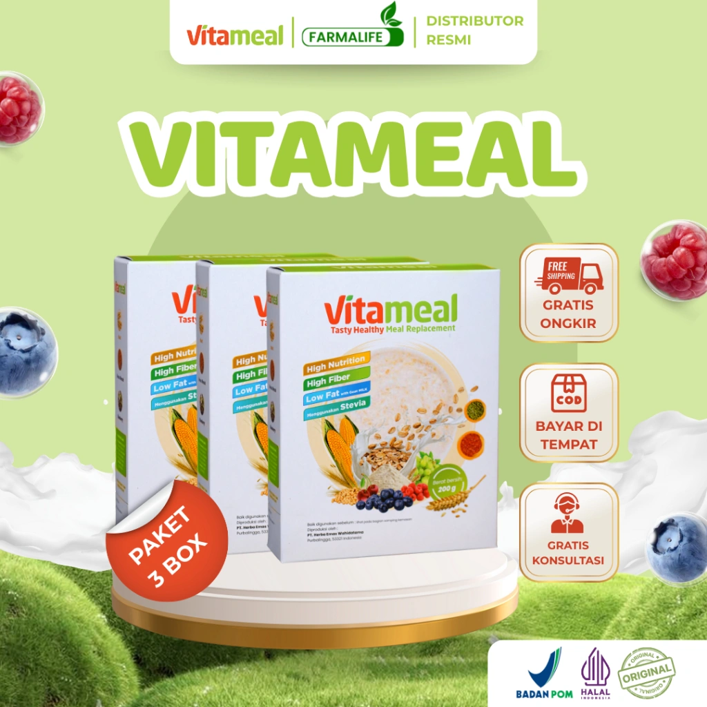 Vitameal Sereal Sehat Multigrain Vitamil Vitamilk Membantu Menstabilkan Gula Darah Paket 3 Box