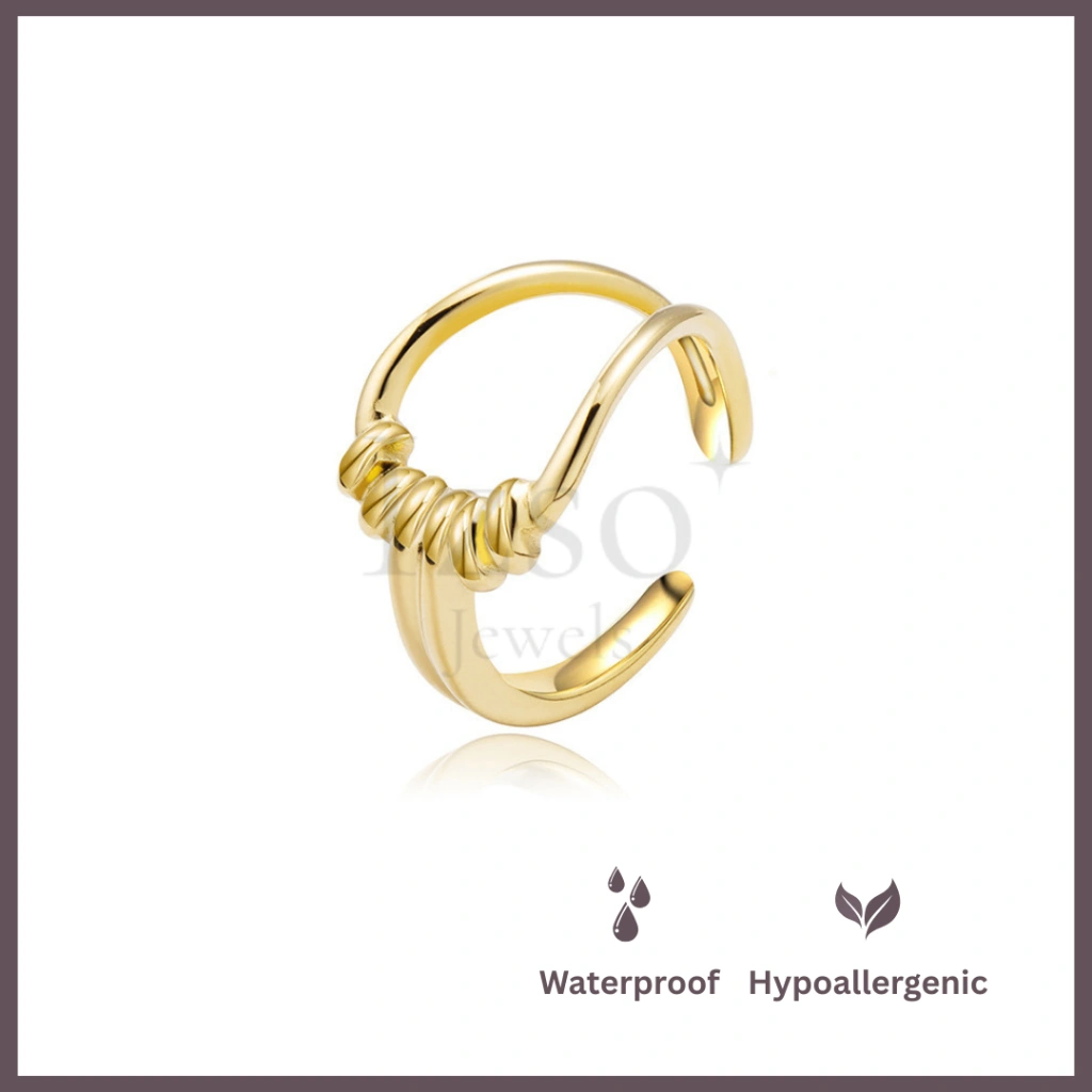 Izso Jewels - Jeane Ring - Chic Edgy Rings 18K Gold Plated Stainless Steel