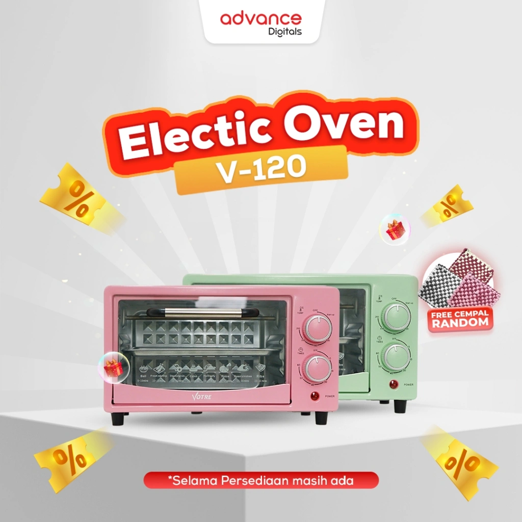 Votre V-120 Oven Listrik Murah 12 Liter 2 Element 400watt By Advance Digitals