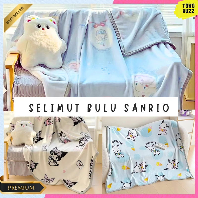 SELIMUT BULU HALUS SELIMUT SANRIO DISNEY Selimut KARAKTER ANAK Lembut Motif  Kartun Lucu PREMIUM HIGH QUALITY