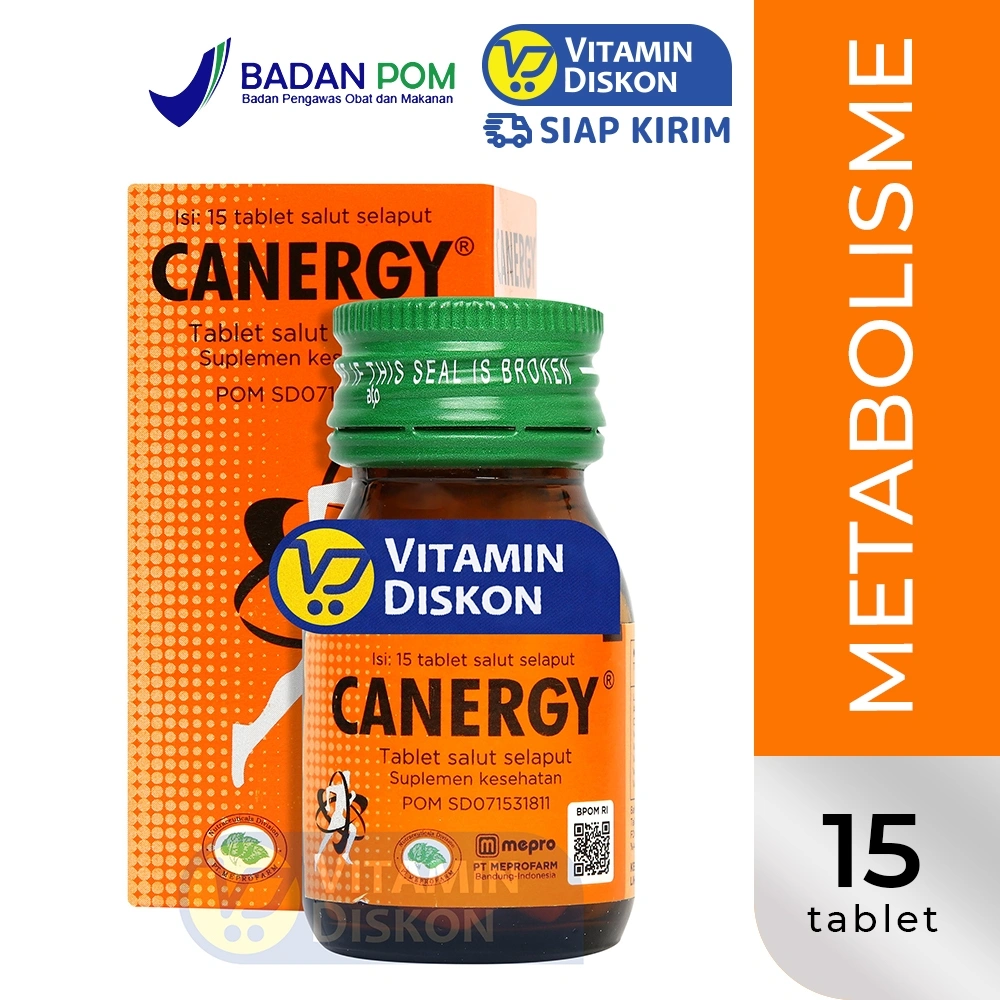 CANERGY ISI 15 TABLET | Suplemen Untuk Membantu Proses Metabolisme, Meningkatkan Energi Tubuh, Pembakaran Lemak, Stamina, Diet