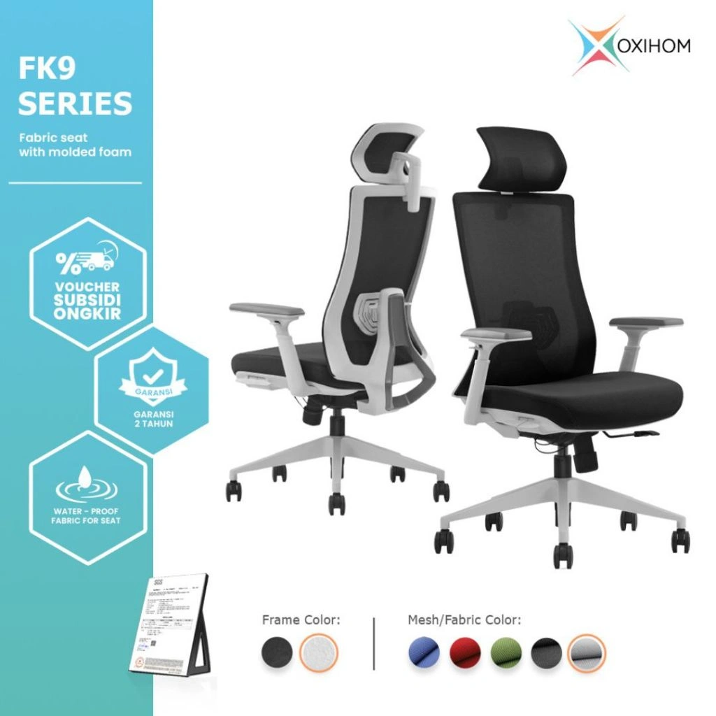 Oxihom FK9 Kursi Kantor Kursi Gaming Belajar Jaring Hidrolik Ergonomis