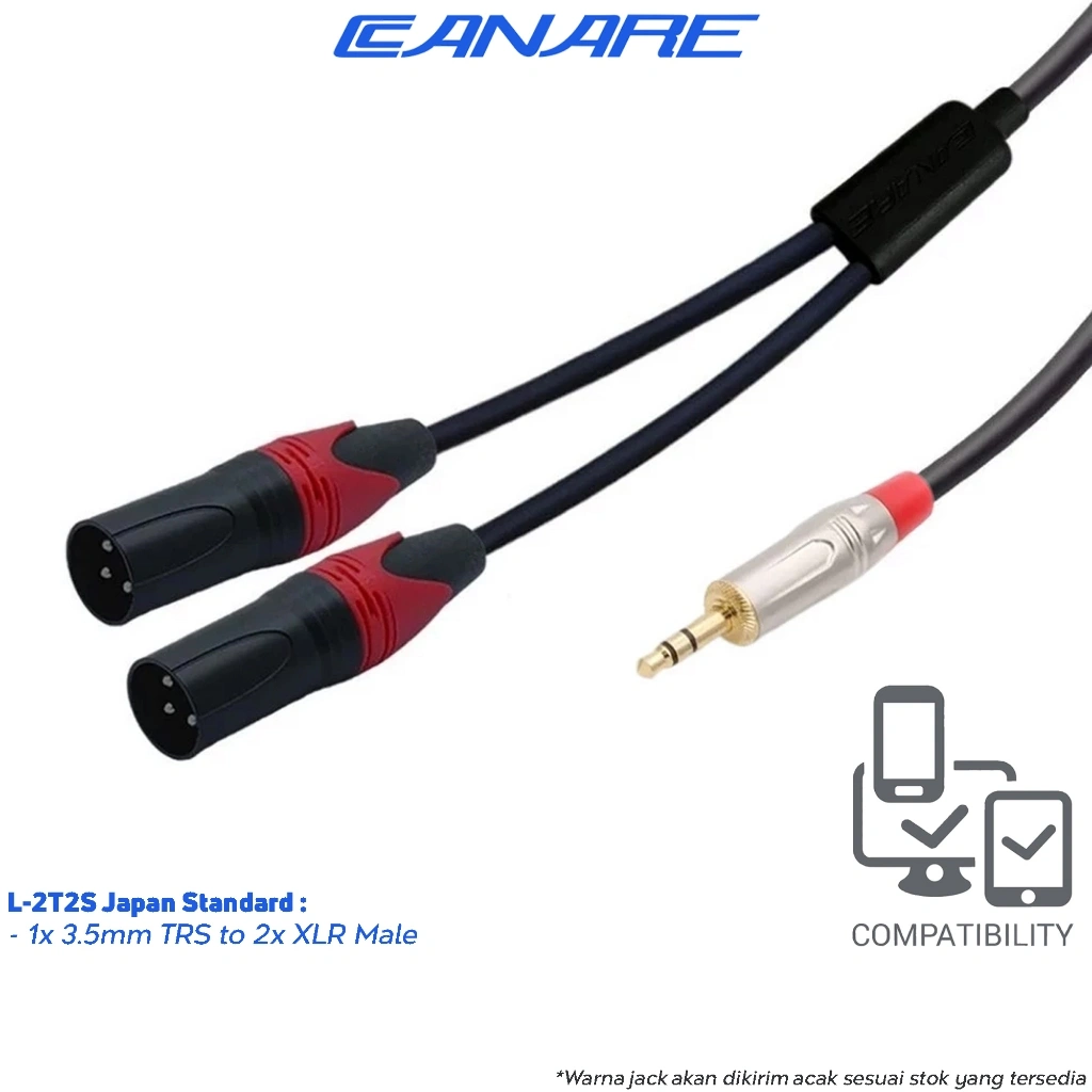 Japan Standard | Kabel Audio HP ke Mixer Gold Plate - Code: (JS, GP, 1X MINI - 2X XLR MA)