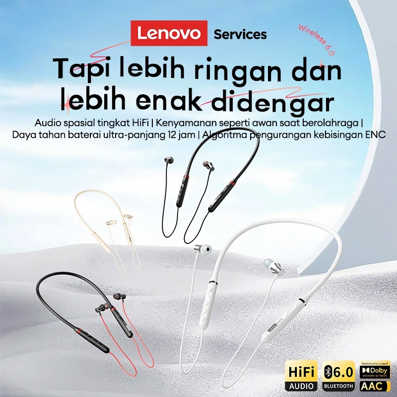 Lenovo Services Y111 TWS Neckband Earphone Bluetooth Upgraded 6.0 CD-Quality Lossless Audio 0.06s Low Delay Music/Gaming Headset Bluetooth