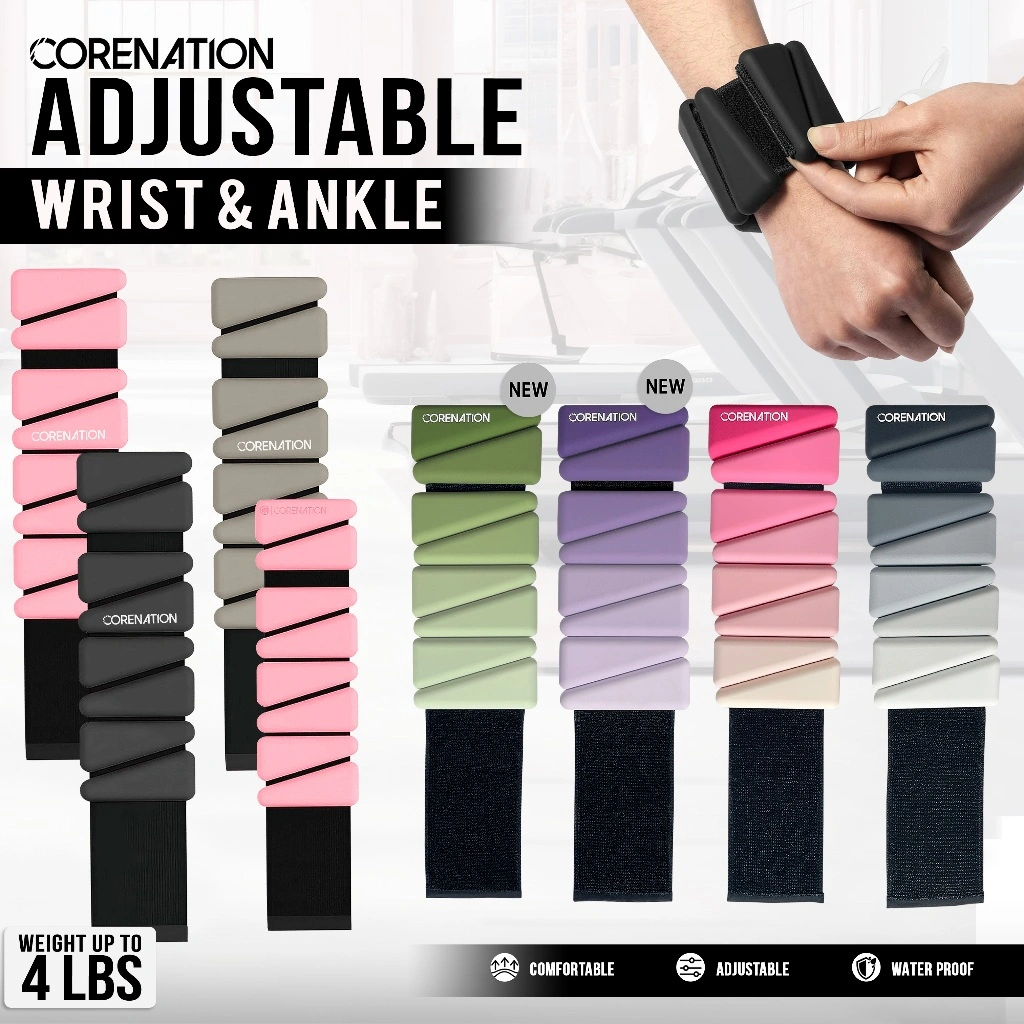 CoreNation Active Unisex Adjustable Wrist & Ankle Weight Bracelet 1KG & 2KG - For Gym & Fitnes