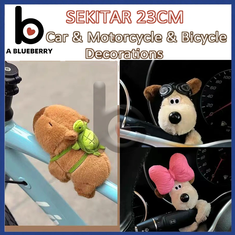 A BLUEBERRY Mainan Boneka Capybara Mainan Decorated Dog Capybara Gelang Mewah Nemplok Ditangan Bahan Bulu Lembut Dekorasi Mobil Dan Motor