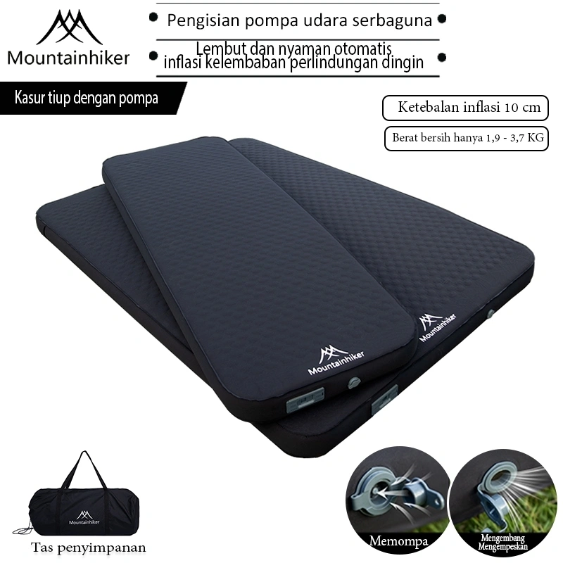 Mountainhiker 1P/2P Mengisi udara otomatis Matras Kasur Angin Air Mattress Comfort Foam Camping