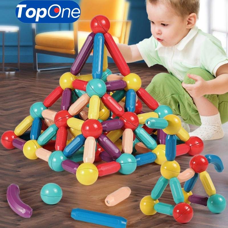 Topone Mainan Edukasi Magnetik 188pcs Kreatif Anak || Mainan Magnetik Kreatif Anak 188pcs 3D Puzzle