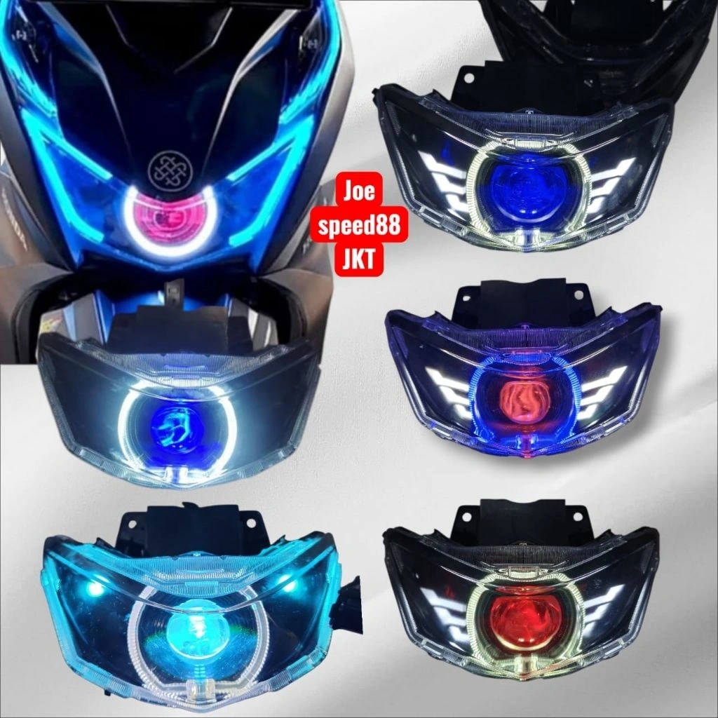 REFLEKTOR DEPAN LAMPU BEAT DELUX LED COSTOM BILED 4,5IN SUPER TERANG UDAH SET REFLEKTOR 2020 smpe 2026