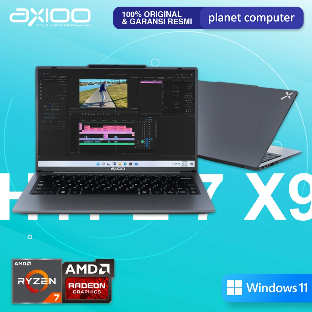 AXIOO HYPE 7 AMD X9 RYZEN 7 8745HS Ram 32GB 512GB W11 14.0" FHD RESMI ORIGINAL