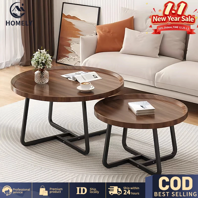 COD Meja Kopi Multifungsi 2 IN 1 Set  Meja Ruang Tamu  Meja Sudut & Meja Samping Ruang Tamu Modern