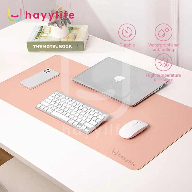 HAYYLIFE Mouse Pad Alas Komputer Waterproof Leather Ukuran Besar Tahan Air Bahan Kulit HL-AIA584