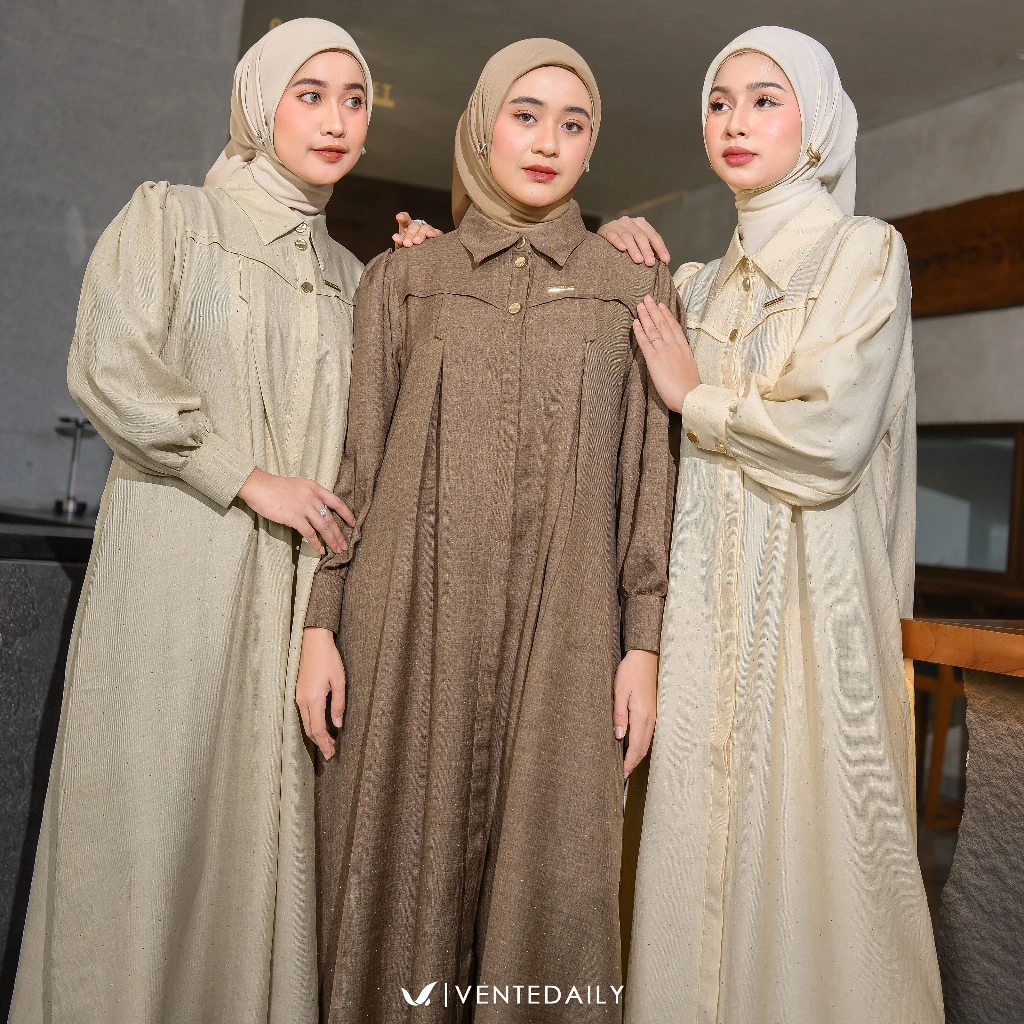 Ventedaily - Arindia Gamis Busui Kekinian Dress Kondangan Hajatan Simple Terbaru
