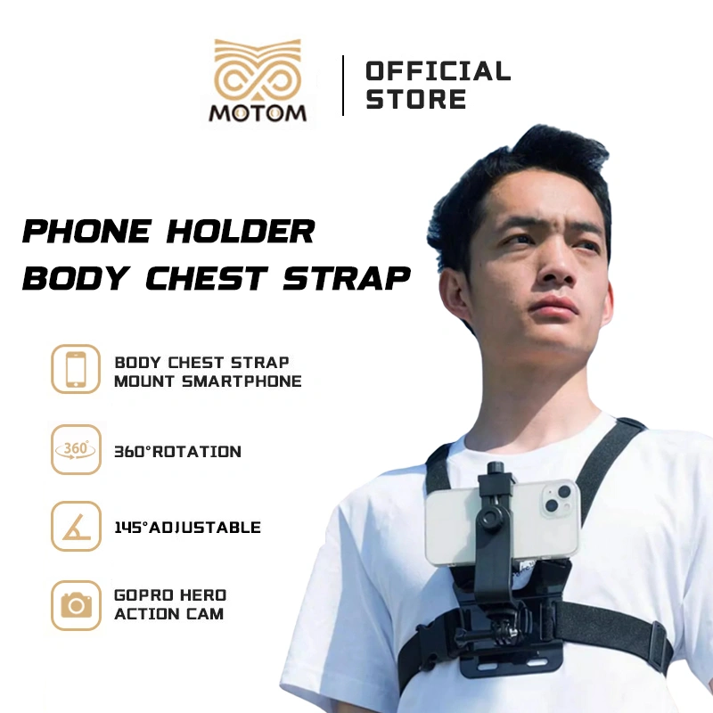 MOTOM Chest Strap Gantungan Dada untuk Smartphone GoPro Hero Action Cam Youtuber Vlog HP 5PCS Set