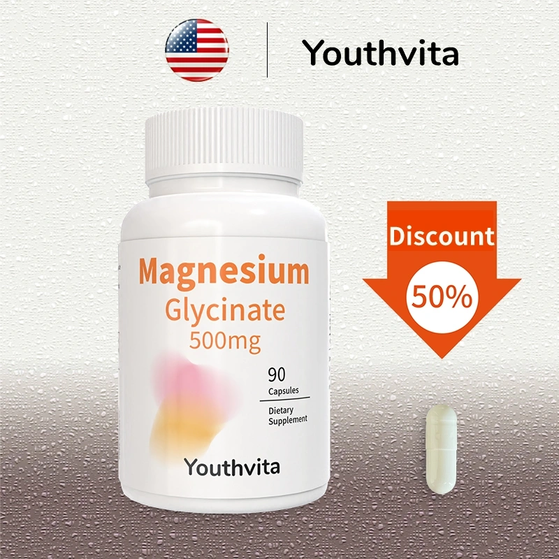 Magnesium Glycinate 500mg Supplement, 90 Capsules