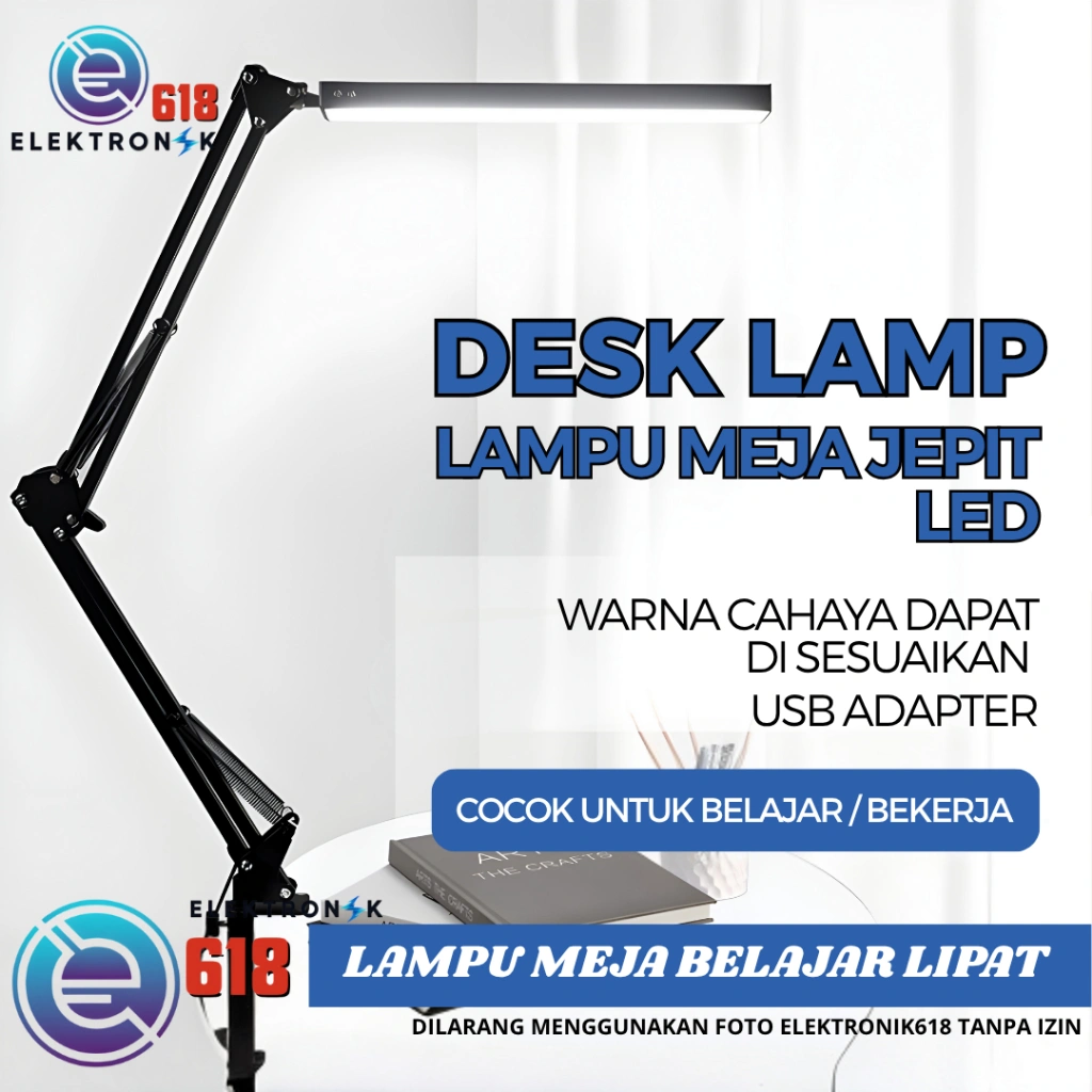 LAMPU MEJA BELAJAR LIPAT LAMPU MEJA LED EYE PROTECTION DESK LAMP
