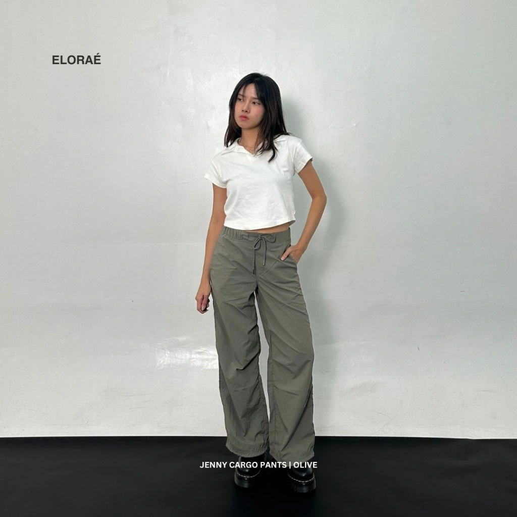 Celana Cargo Serut Pants Korean Style | ELORAÉ - Jenny Cargo Pants