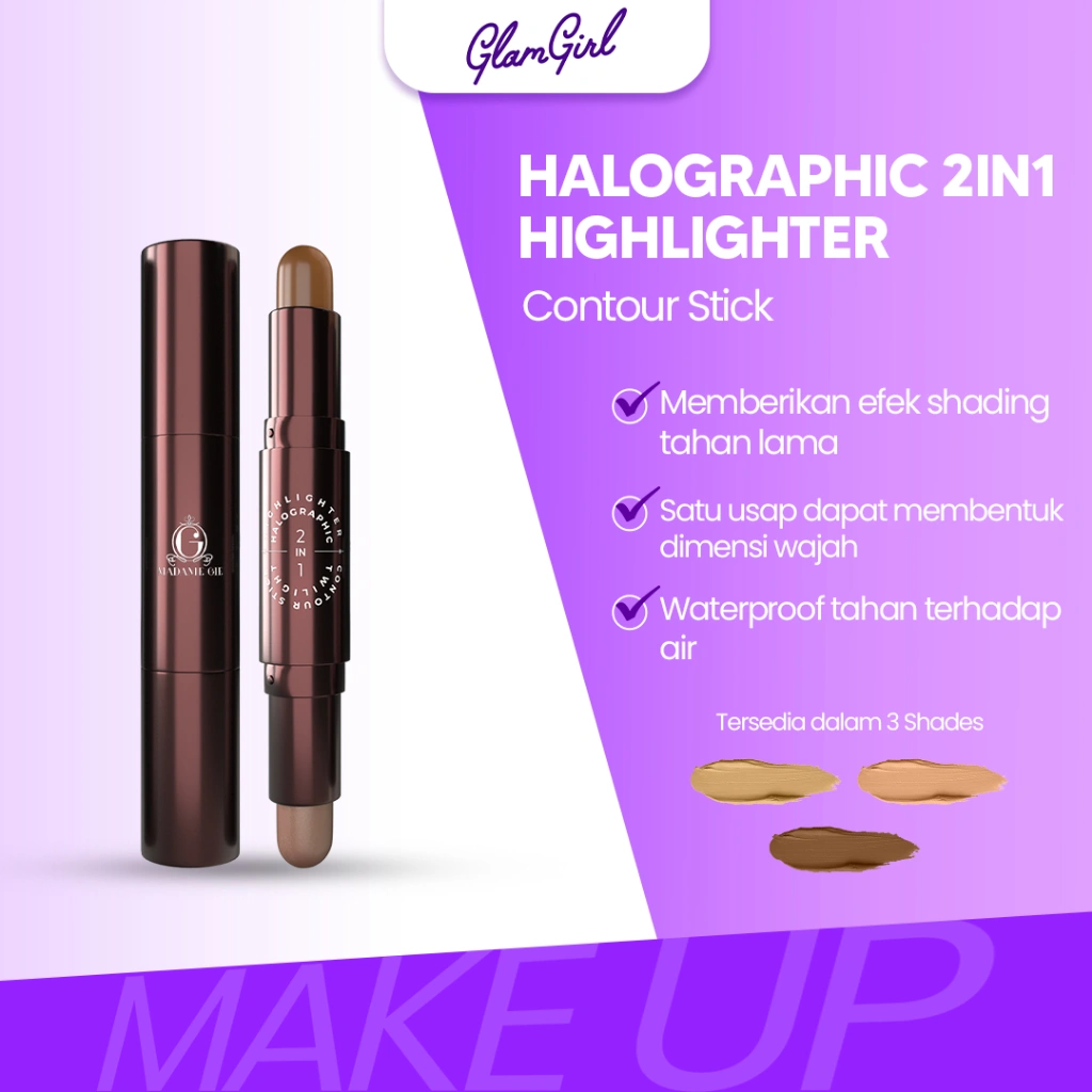 MADAME GIE Halographic 2-in-1 Highlighter & Contour Stick | GLAM GIRL OFFICIALL
