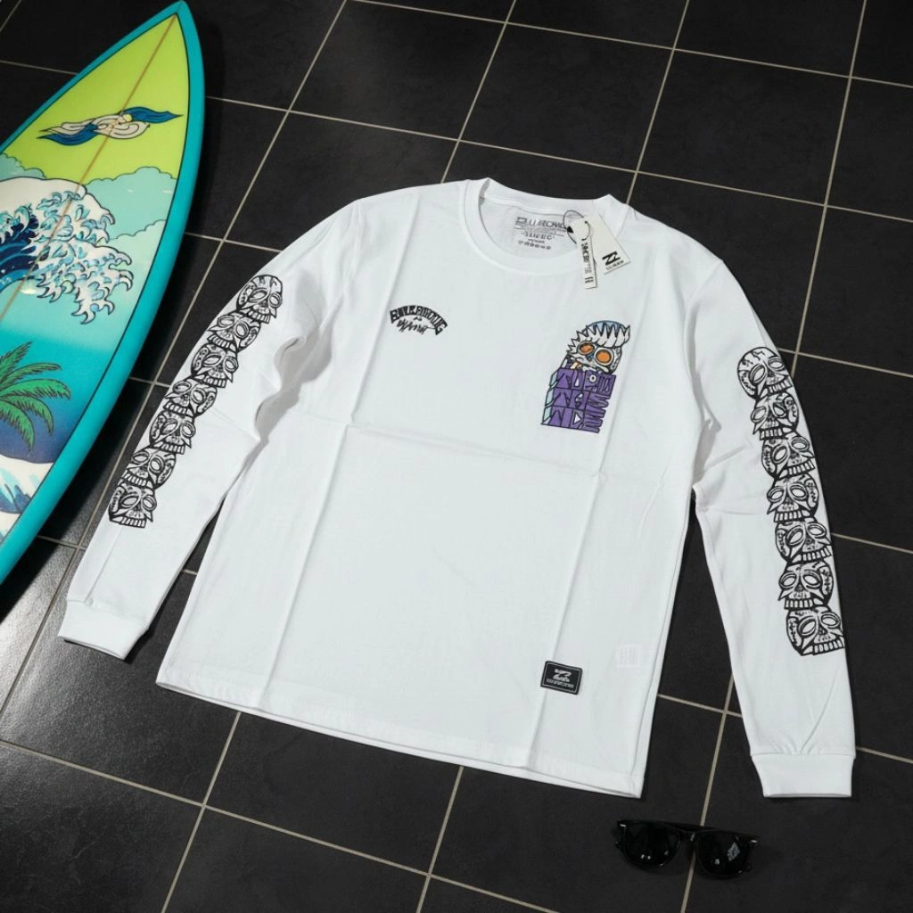 KAOS DISTRO SURFING LENGAN PANJANG COWOK BAHAN KATUN