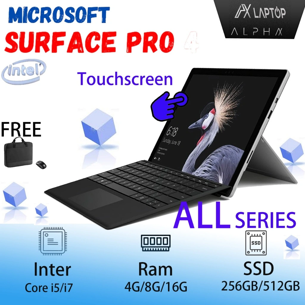 Laptop 2 in 1 Microsoft Surface All-Series Core i5/i7 Ram 4/8/16GB - SSD 128/256GB - TOUCHSCREEN / Second Mulus & Bergaransi