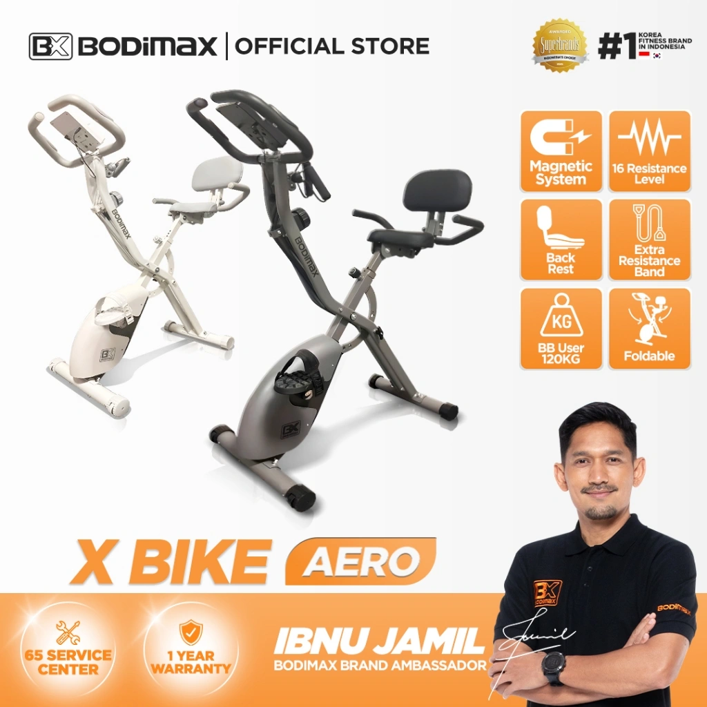 BODIMAX X-BIKE AERO / Sepeda Statis 4 in 1 / Bike 16 Level / Heart Rate Sensor / Beban 120KG