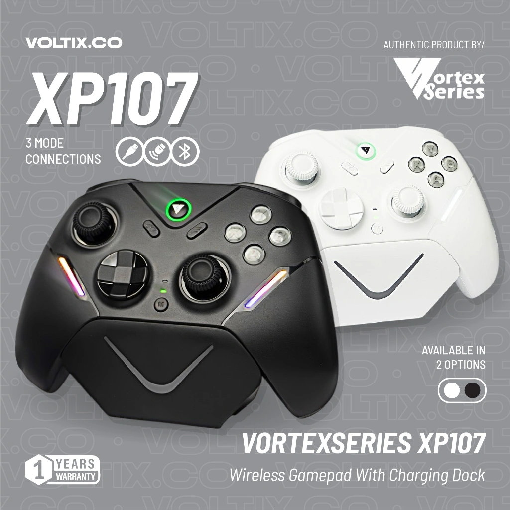 VortexSeries Vortex XP107 Wireless Gamepad Controller – Android/PC/iOS/Switch, Gyro, Turbo, Trigger Lock, Low Latency, Low Circularity, Macro Button