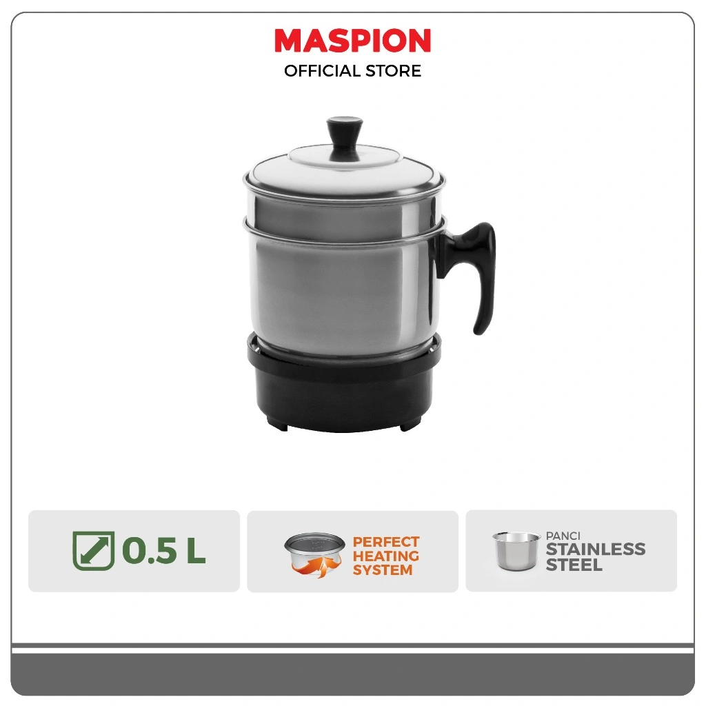 Maspion Travel Cooker Alat Masak Portable 0.5 Liter MEC-1750