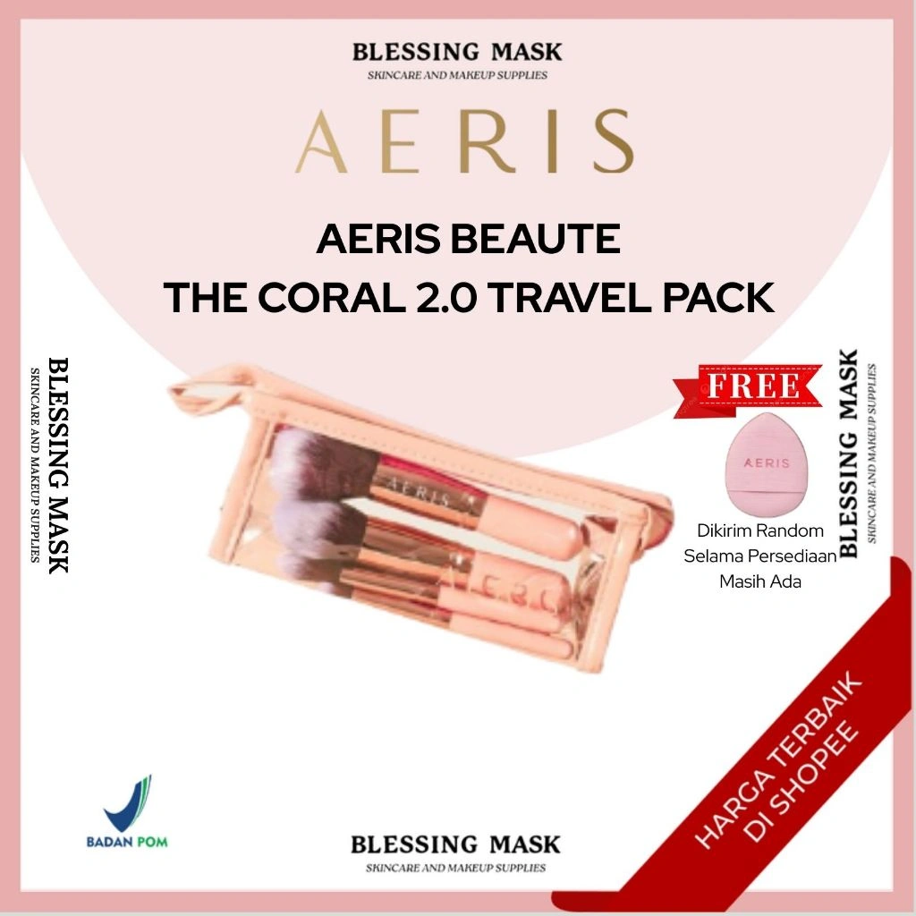 Aeris Beauté The Coral 2.0 | The Onyx 2.0 BRUSH SET | Kuas Makeup Beauty Beaute - All-in-One Brush Makeup - Kuas Makeup