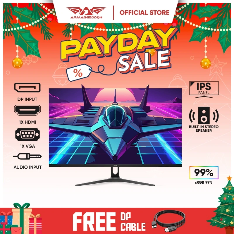 Armaggeddon Pixxel+ 24" inch SUPER Gaming Frameless Monitor | 100Hz  | Response Time 5 Ms | Garansi 3 Tahun