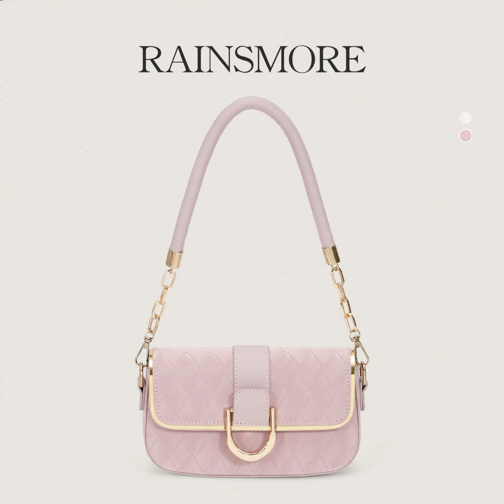 RAINSMORE Tas Selempang Mini Gaya Korea Manis - Warna Pink, Desain Elegan untuk Kencan & Acara Spesial