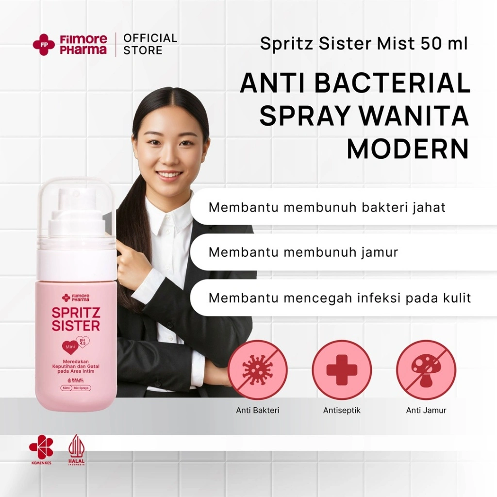 FILMORE Spritz Sister Mist Mini 50 ml | Perawatan Ekstra Akibat Bakteri & Jamur | Anti Bakteri | Anti Jamur | Anti Septik | Bisa untuk Area Sensitif
