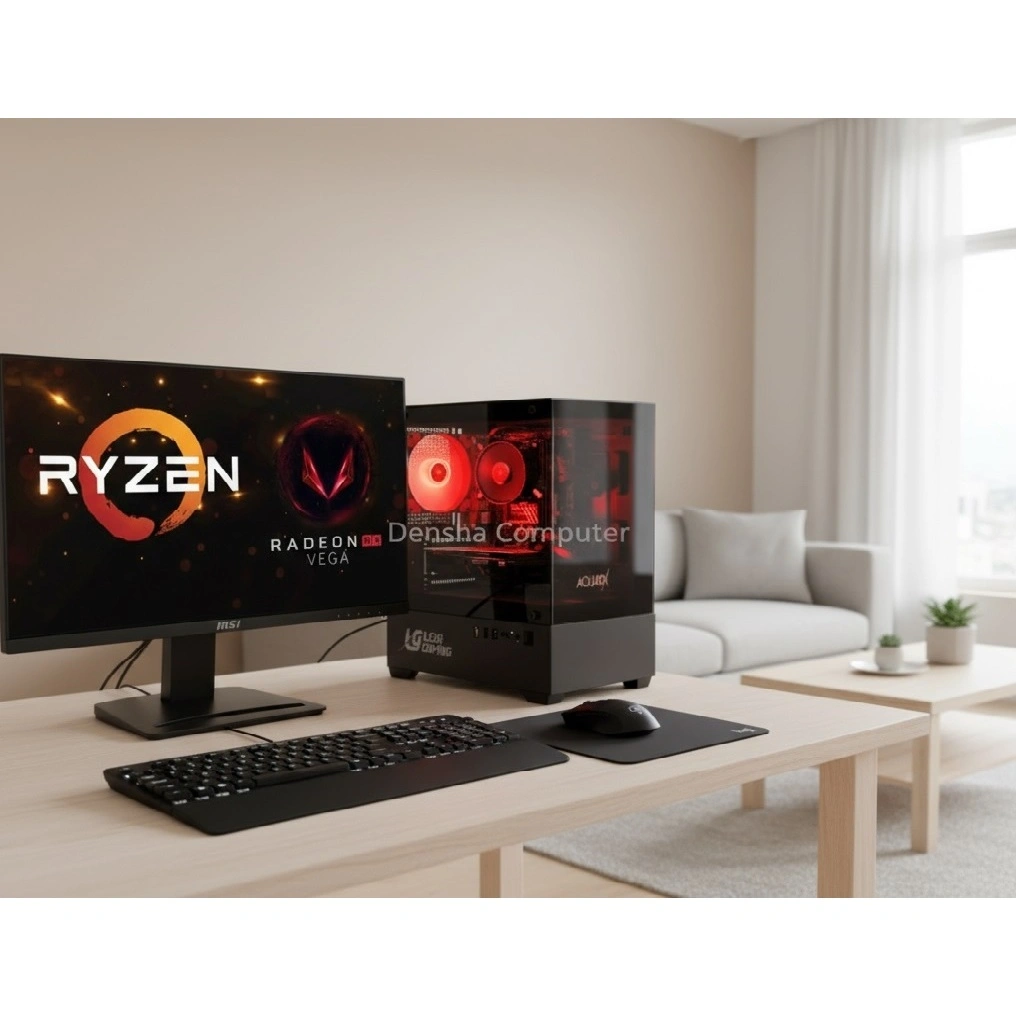 PC Gaming Fullset AMD Ryzen 5 + Ram 32GB DDR4 + SSD 512GB + Monitor LED 27inc