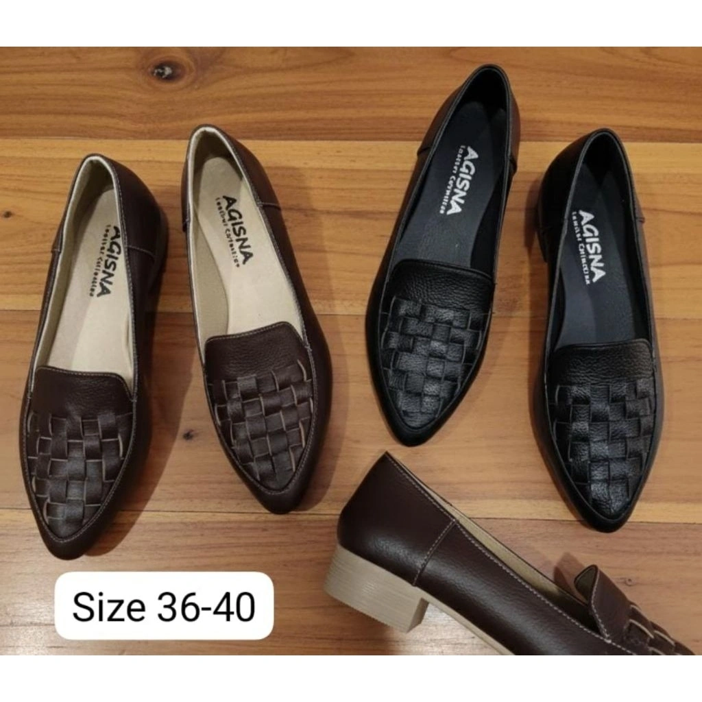 sepatu wedges wanita kulit sapi asli sepatu kulit garut sepatu kuliah sepatu kerja pantofel fantopel