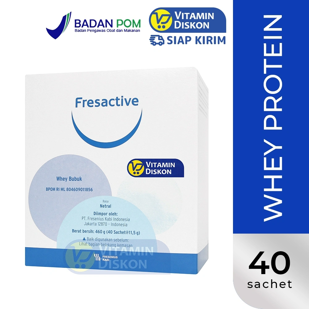FRESACTIVE ESSENTIAL PROTEIN BOX ISI 40 SACHET | Susu Protein, Whey Protein, Membentuk Masa Otot, Meningkatkan Energi dan Stamina, Protein Harian, Daya Tahan Tubuh