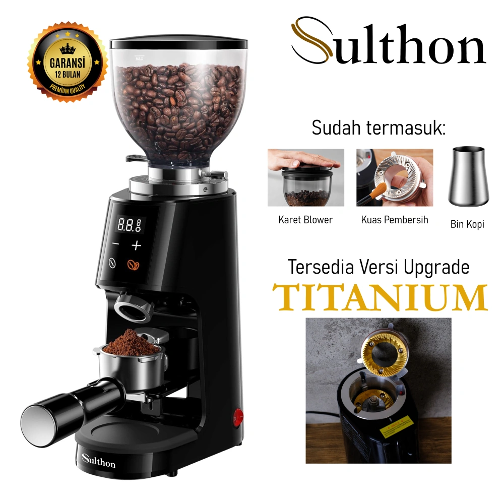 Sulthon GS101 Electric Coffee Grinder Flat Burr 64mm - Mesin Penggiling Biji Kopi Espresso