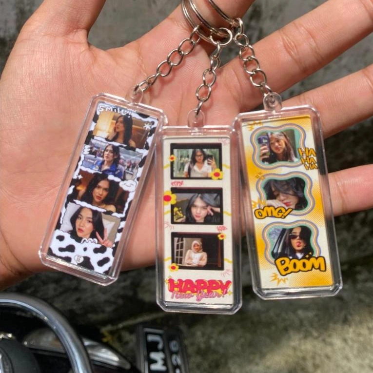 Gantungan Kunci Costum Foto | Ganci Photostrip Custom | Gantungan Kunci Nama