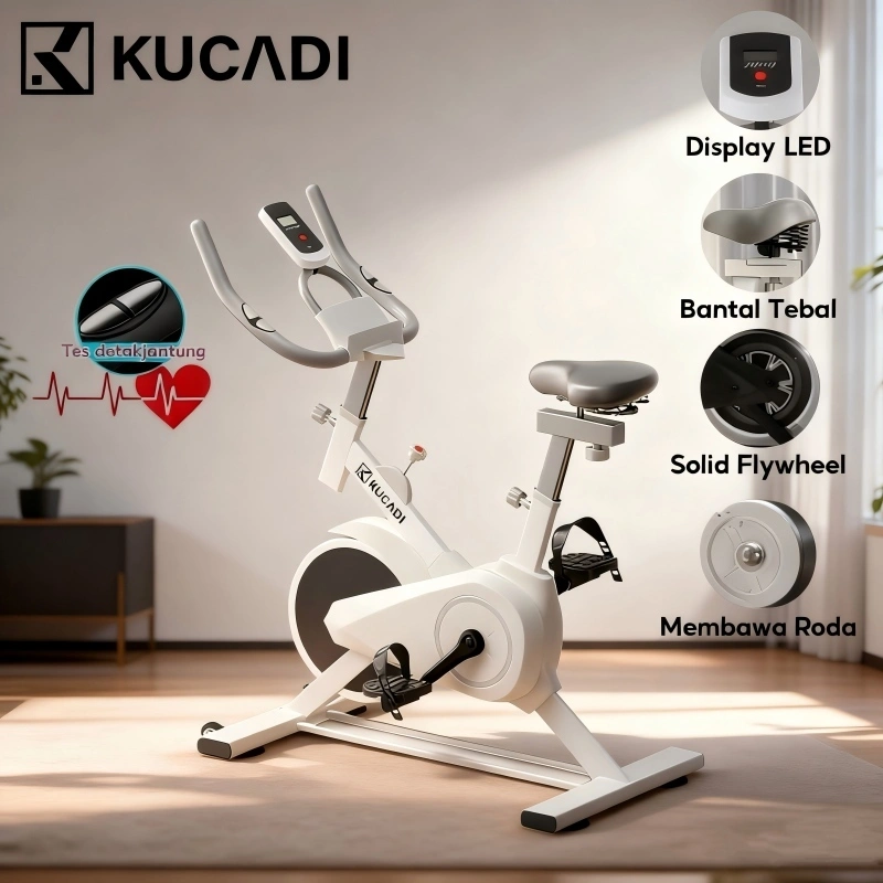 KUCADI/sepeda statis /sepeda spinning/Adjustable Seat Tes detak jantung/Sangat Tenang Dalam