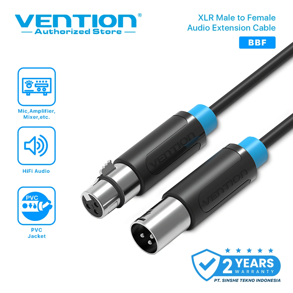 Vention BBF Kabel Aux Audio Microphone XLR Male to Female