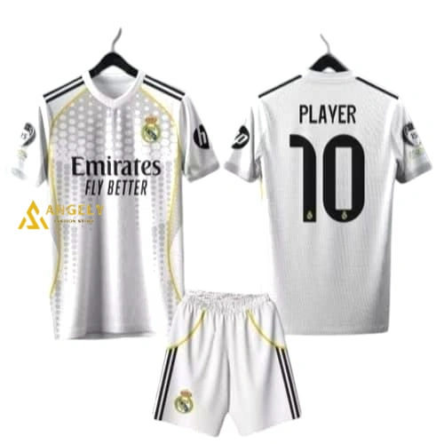 JERSEY BOLA ANAK MADRID ( COSTUM NAMA ) UNISEX / KAOS JERSEY ANAK MADRID FREE NAMA