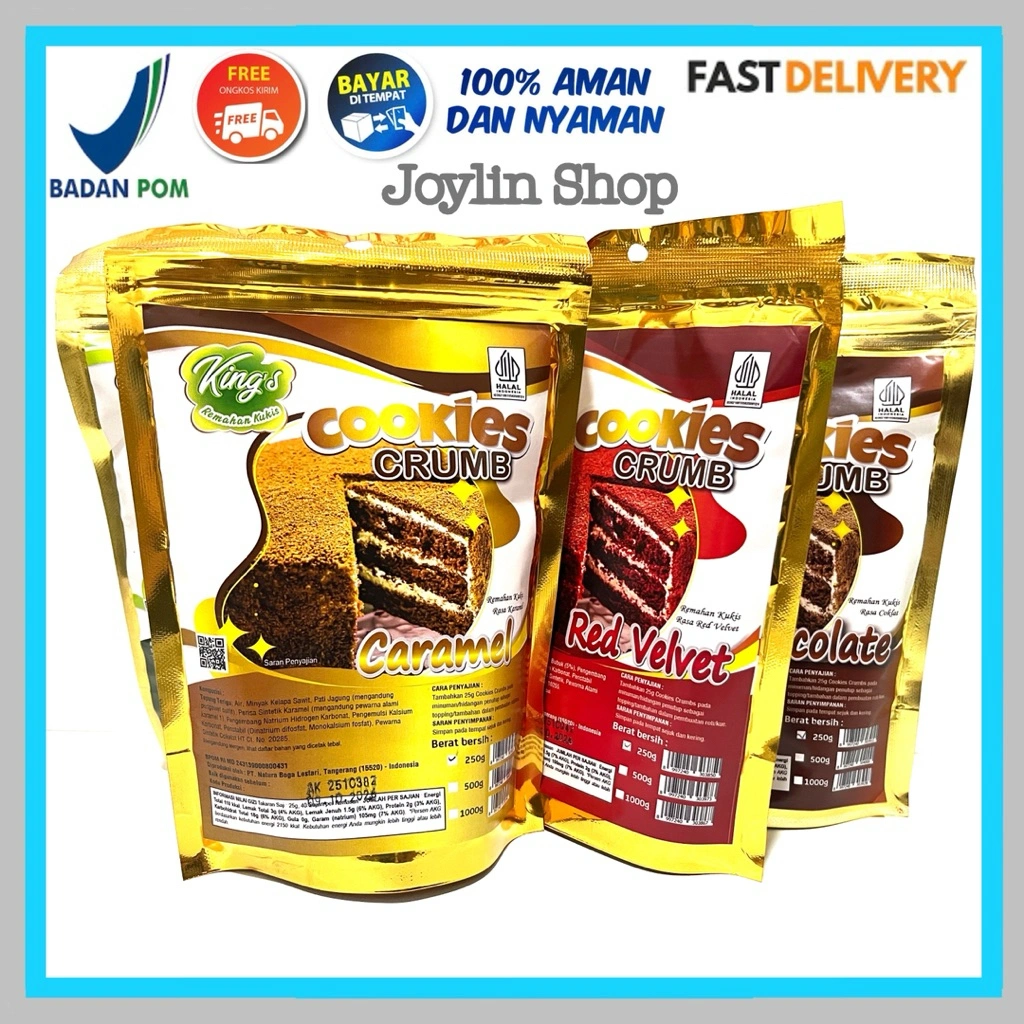 TOPING BISCUIT CRUMB 250 GRAM KING'S / COOKIES CRUMB PREMIUM