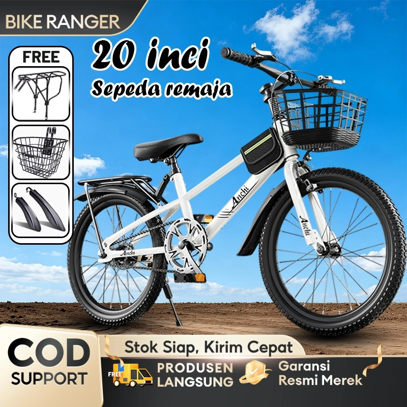 Anchi 2026 Sepeda Gunung 20 Inci Sepeda anak-anak dengan Kursi Belakang dan Keranjang Penyimpanan