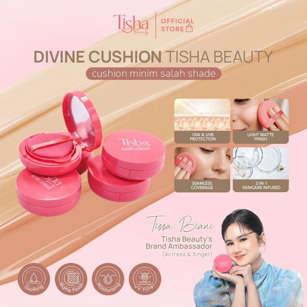 Tisha Beauty Divine Cushion UV Filter – Skincare Infused Coverage 15g