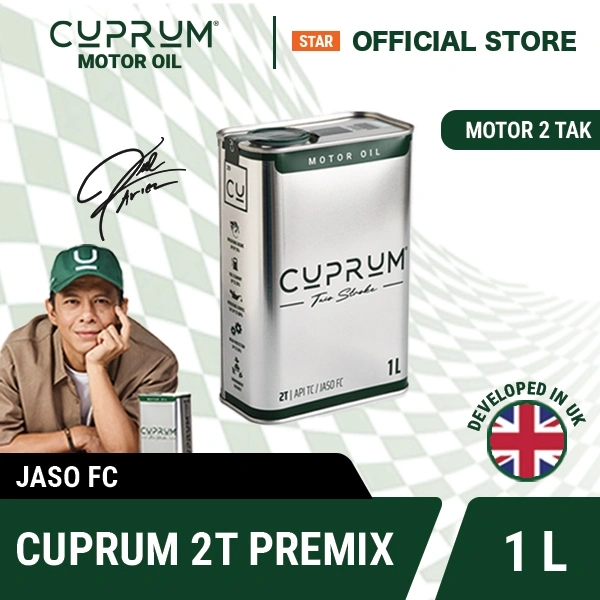 CUPRUM Motor Oil 2T Premium Synthetic | Oli Samping | Mesin Motor 2Tak, Vespa Klasik, Rx king, Trail Cross