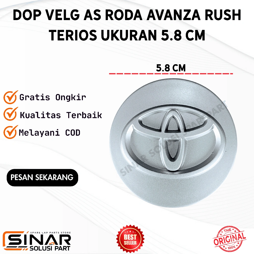 Dop Roda Tutup Velg Avanza 2005-2015 Rush Veloz 2007-2014 Diameter 5.8cm
