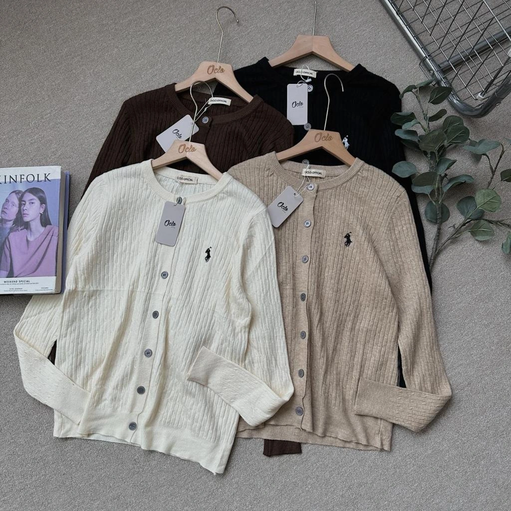 Oclo Lavila Cardi Knit Atasan Wanita Cable Rajut Casual Basic Dailywear OCL02083