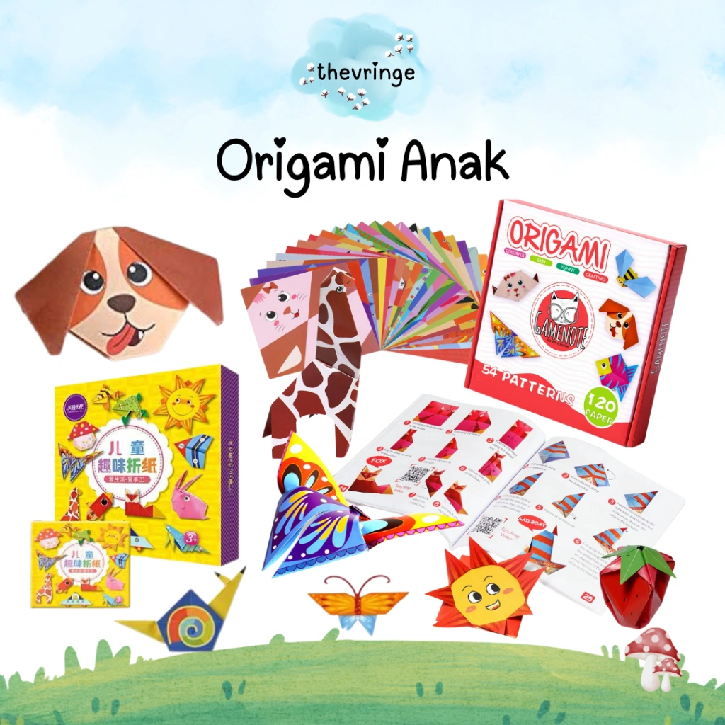 Origami 108 lembar - 3D Kertas Seni Melipat Warna 3 dimensi Mainan Edukasi Anak 108pcs 96 lembar pcs