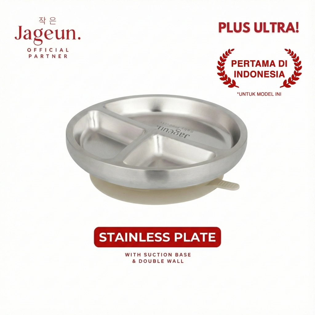 Jageun PLUS ULTRA Stainless Suction Plate | Piring Tempat Makan Anak Bayi MPASI BPA FREE