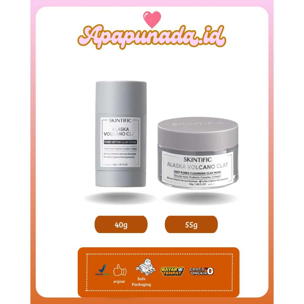 SKINTIFIC ALASKA VOLCANO CLAY MASK Deep Pores Cleansing Clay Mask 55gr BPOM