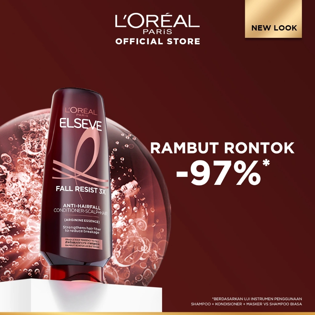 L'Oreal Paris Fall Resist 3x Anti-Hairfall Conditioner Scalp Hair Care dengan Arginine Protein - Rambut Rontok Berkurang hingga 97% 265ml