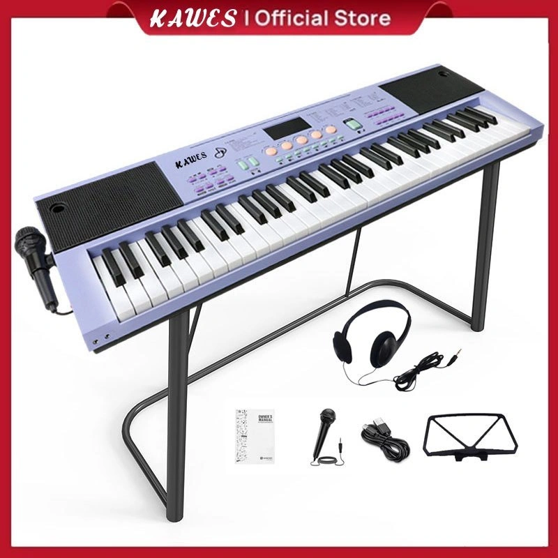 KAWES Keyboard Elektrik 61 Tuts Keyboard Untuk Pemula  Portabel Keyboard Elektrik Multifungsi Piano